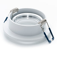 Porta faretto orientabile foro incasso 7cm cornice bianco silver luci soffitto cartongesso