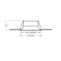 Porta faretto quadrato bianco orientabile foro incasso soffitto cartongesso 80mm luce GU10 GU5.3
