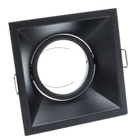 Porta faretto nero incasso quadrato 8cm luce orientabile soffitto LED GU10 GU5.3