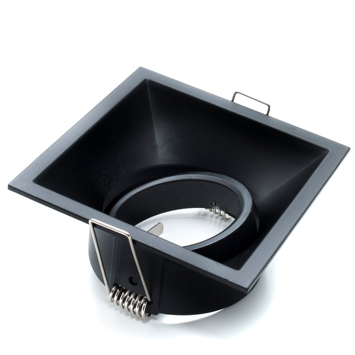 Porta faretto nero incasso quadrato 8cm luce orientabile soffitto LED GU10 GU5.3