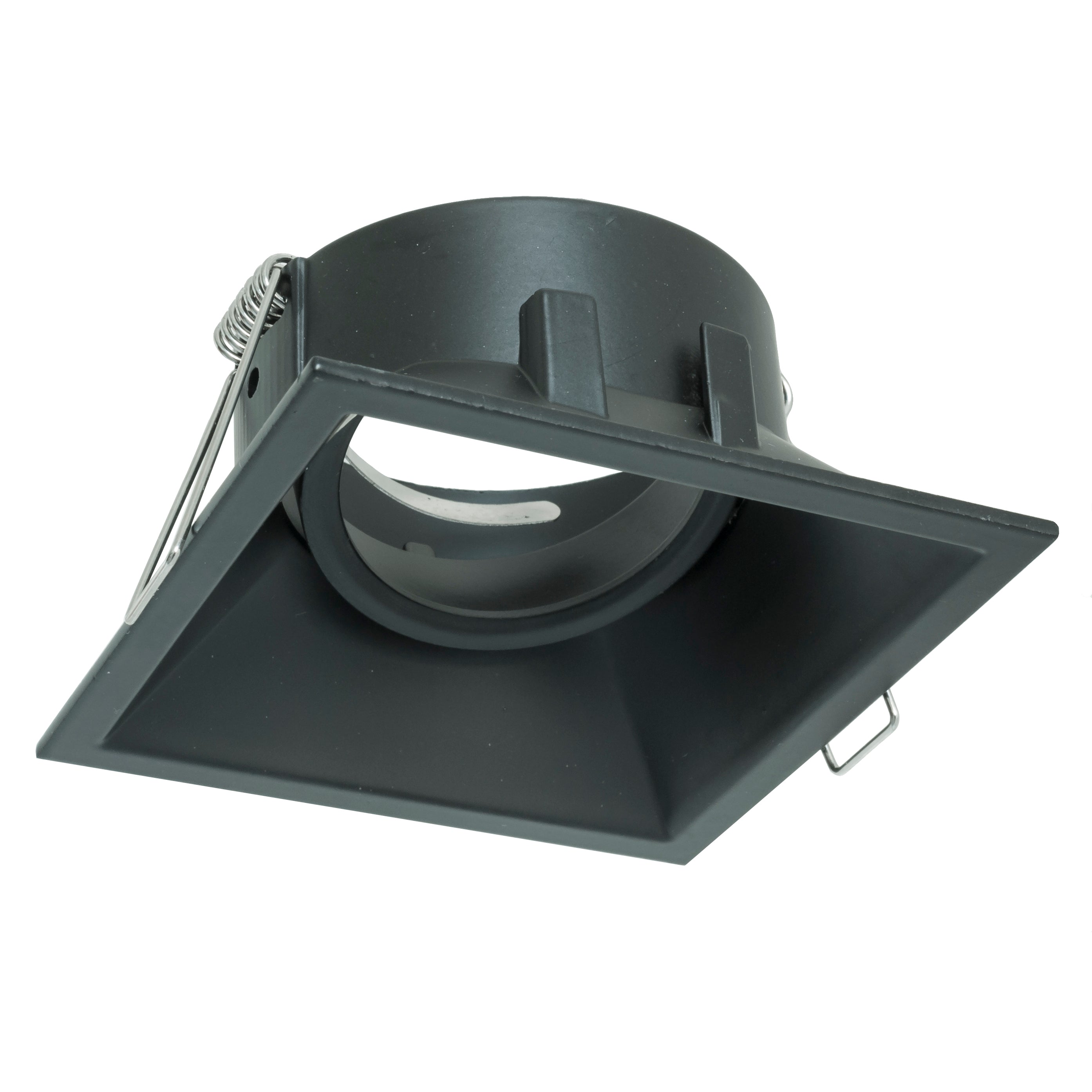 Porta faretto nero incasso quadrato 8cm luce orientabile soffitto LED GU10 GU5.3