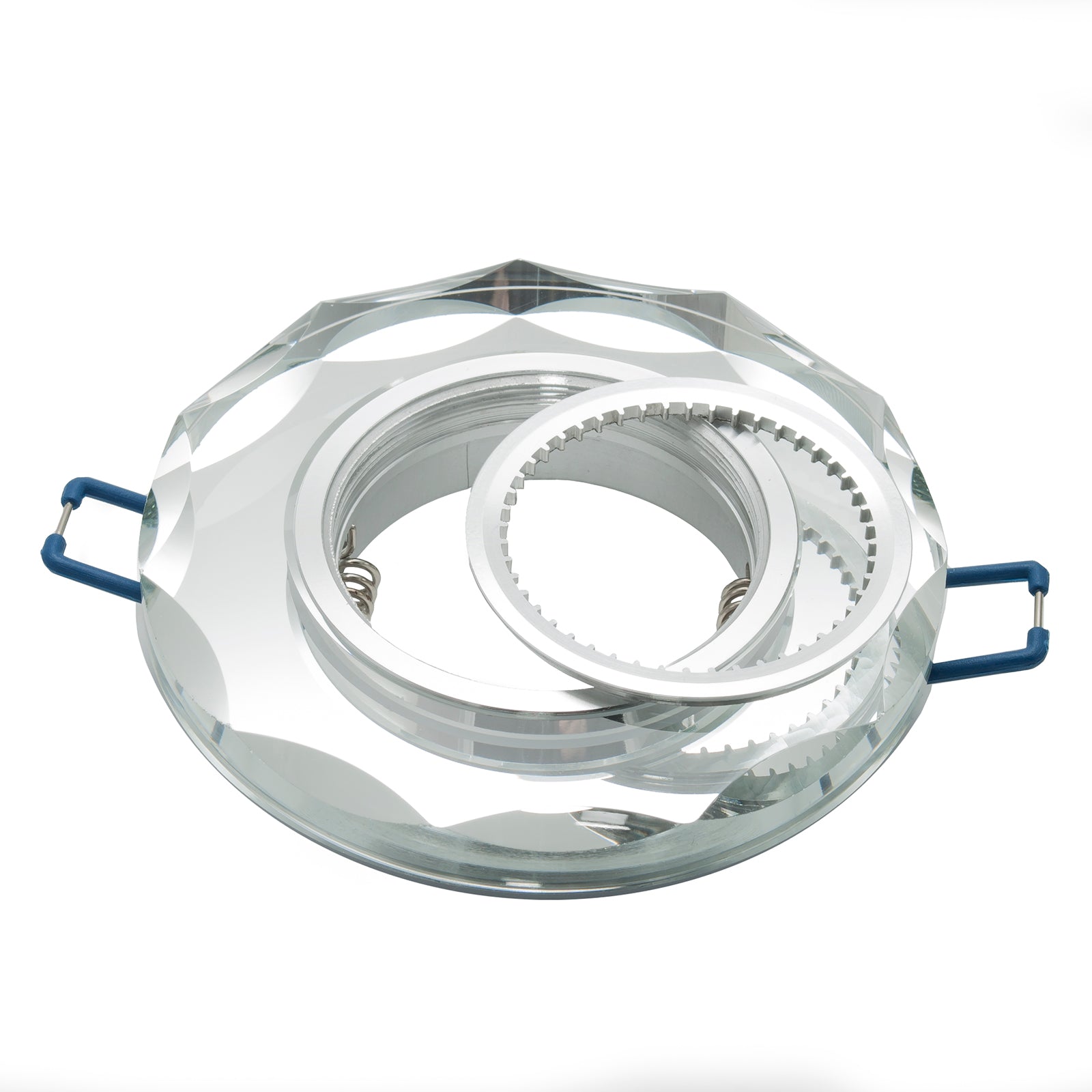 Porta faretto tondo vetro specchio incasso 6cm luce soffitto casa moderna GU10