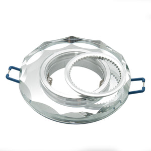 Porta faretto tondo vetro specchio incasso 6cm luce soffitto casa moderna GU10