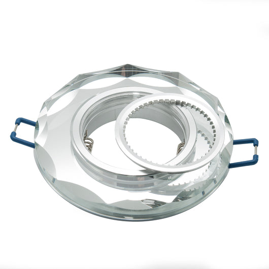 Porta faretto tondo vetro specchio incasso 6cm luce soffitto casa moderna GU10