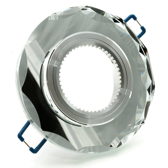 Porta faretto tondo vetro specchio incasso 6cm luce soffitto casa moderna GU10