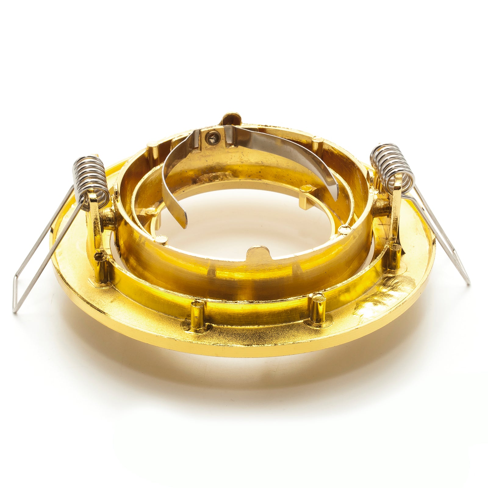 Porta faretto tondo orientabile dorato incasso 8cm supporto luci LED GU10 GU5.3