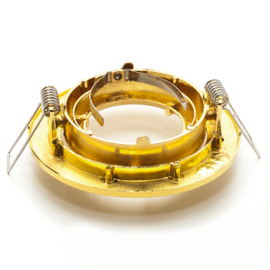 Porta faretto tondo orientabile dorato incasso 8cm supporto luci LED GU10 GU5.3