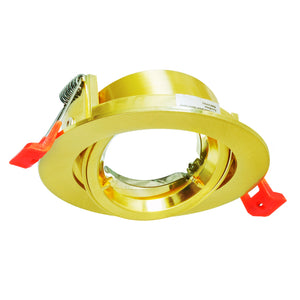 Porta faretto tondo orientabile dorato incasso 8cm supporto luci LED GU10 GU5.3