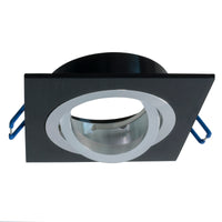 Portafaretto nero orientabile incasso quadrato 80mm supporto luci LED GU10 GU5.3