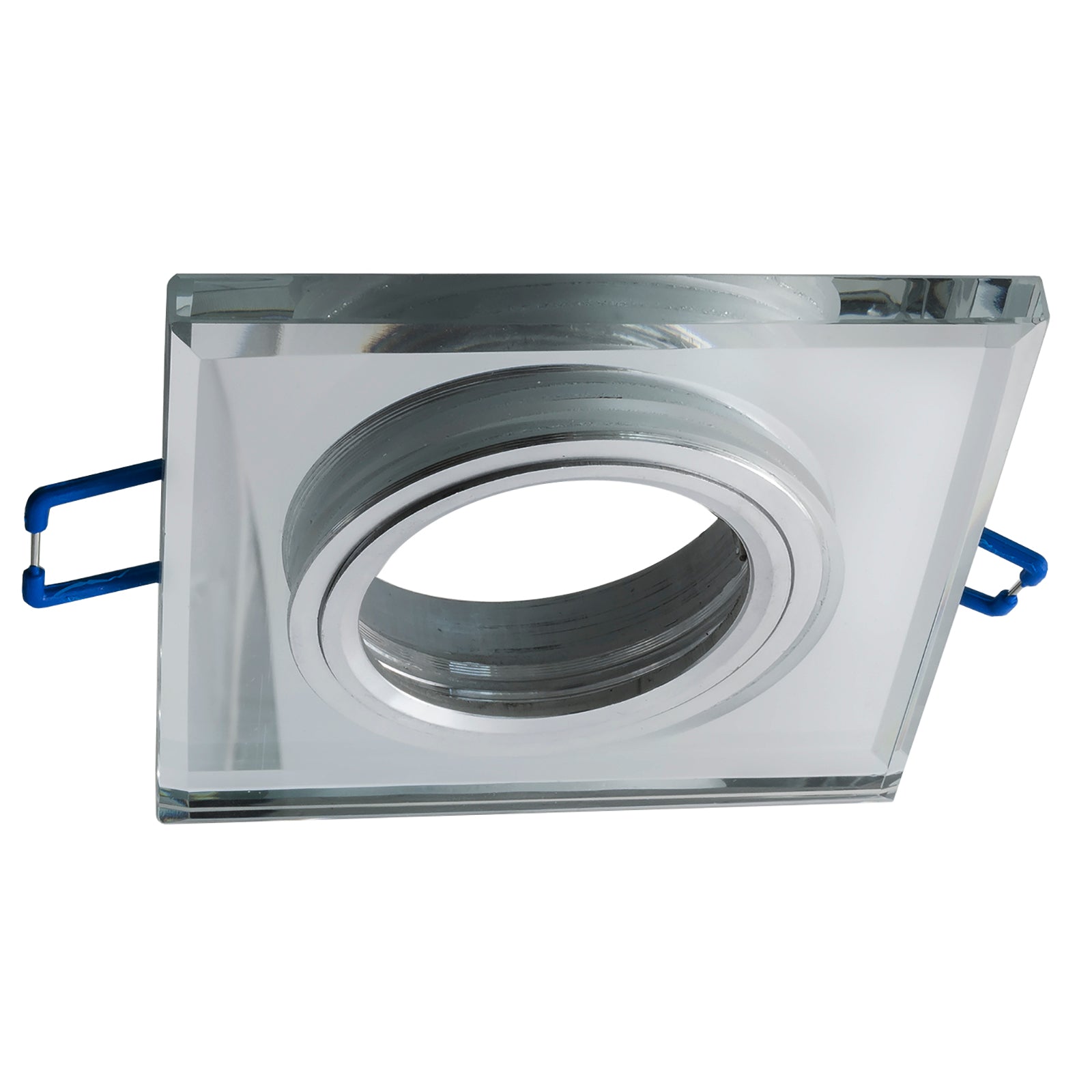 Porta faretto quadrato incasso soffitto 60mm vetro specchiato lampade LED GU10