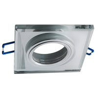 Porta faretto quadrato incasso soffitto 60mm vetro specchiato lampade LED GU10