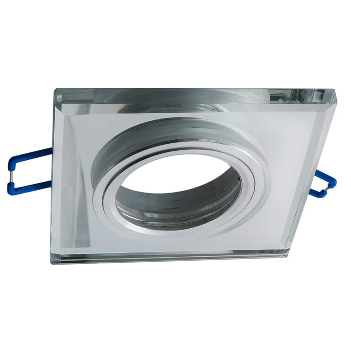 Porta faretto quadrato incasso soffitto 60mm vetro specchiato lampade LED GU10