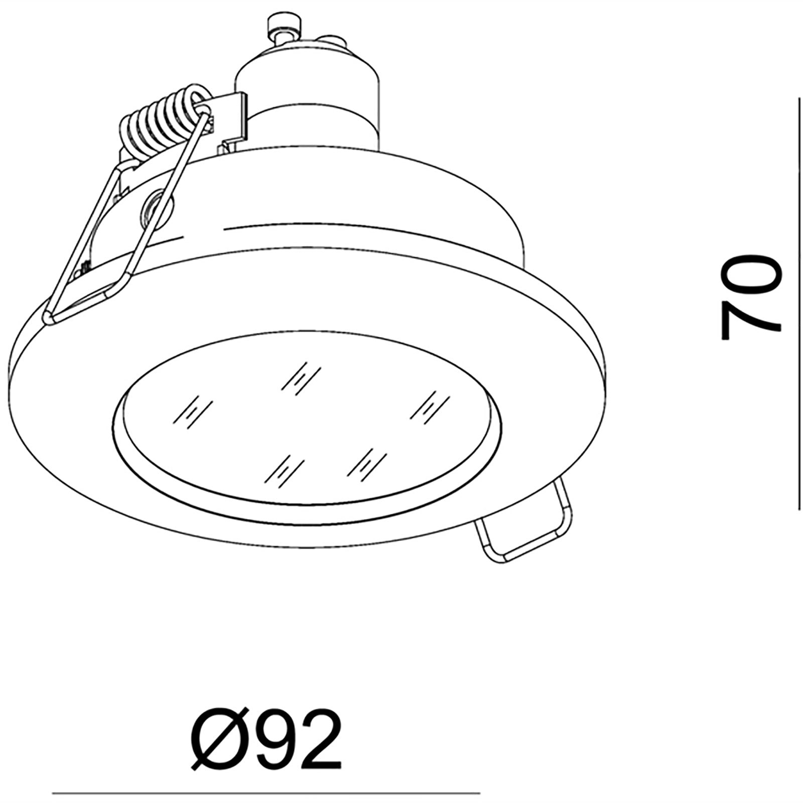 Porta faretto tondo orientabile incasso vetro opaco 68mm supporto lampade GU10