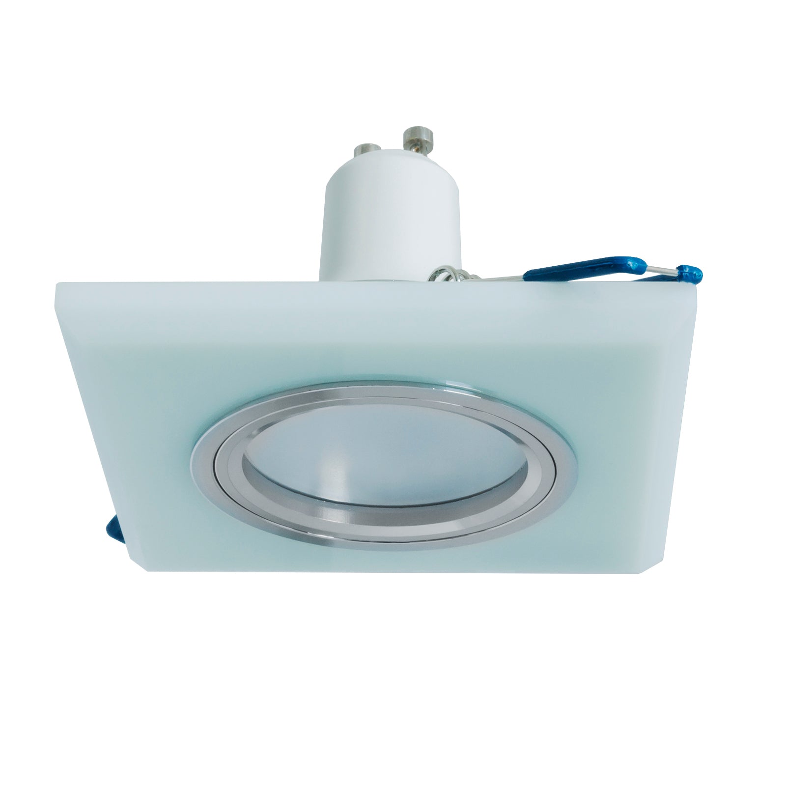Faretto quadrato incasso vetro luce soffitto mensole vetrine spot LED 5W GU10 LUCE 3000K