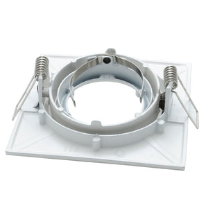 Faretto orientabile quadrato bianco lampada LED 8W GU10 incasso 80mm resa 60W LUCE 6000K