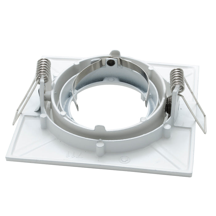 Faretto orientabile quadrato bianco lampada LED 8W GU10 incasso 80mm resa 60W LUCE 6000K