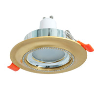 Faretto incasso tondo interni oro brillantini lampada LED 8W GU10 resa 62W 75mm LUCE 3000K