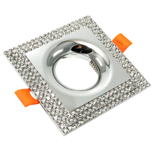 Faretto quadrato argento brillantini incasso soffitto lampada LED 5W GU10 65mm LUCE 4000K