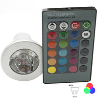 Faretto incasso tondo silver 8cm lampada LED GU10 cromoterapia interni LUCE RGBW