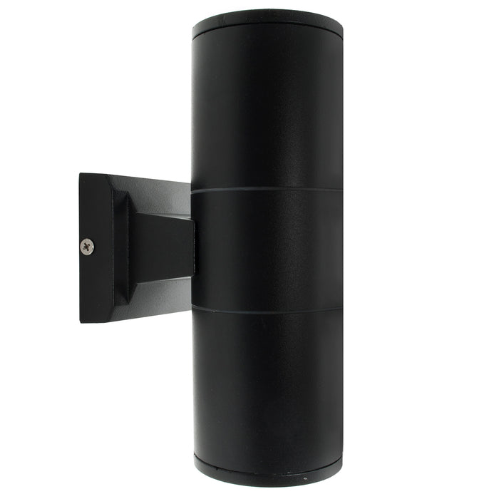 Applique cilindro esterni parete facciata doppio fascio luce GU10 giardino facciate balcone terrazzo 230V COLORE NERO