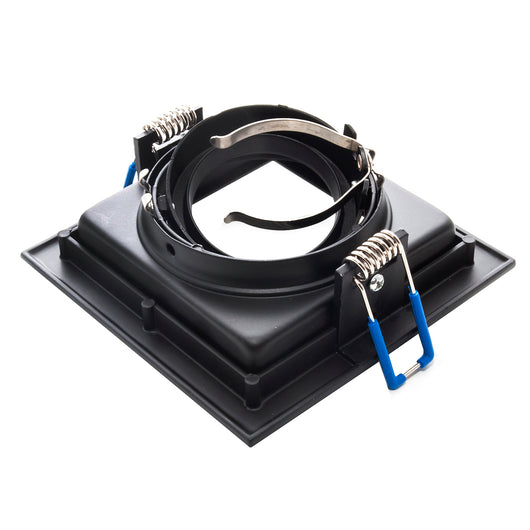 Porta faretto orientabile incasso 90mm quadrato luci soffitto lampade GU10 GU5.3 COLORE NERO