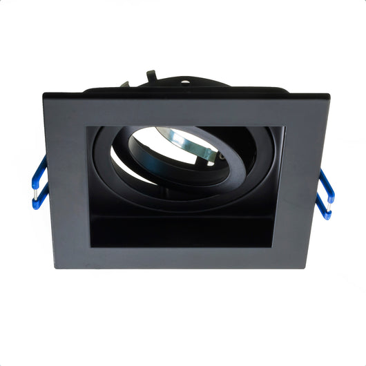 Porta faretto orientabile incasso 90mm quadrato luci soffitto lampade GU10 GU5.3 COLORE NERO