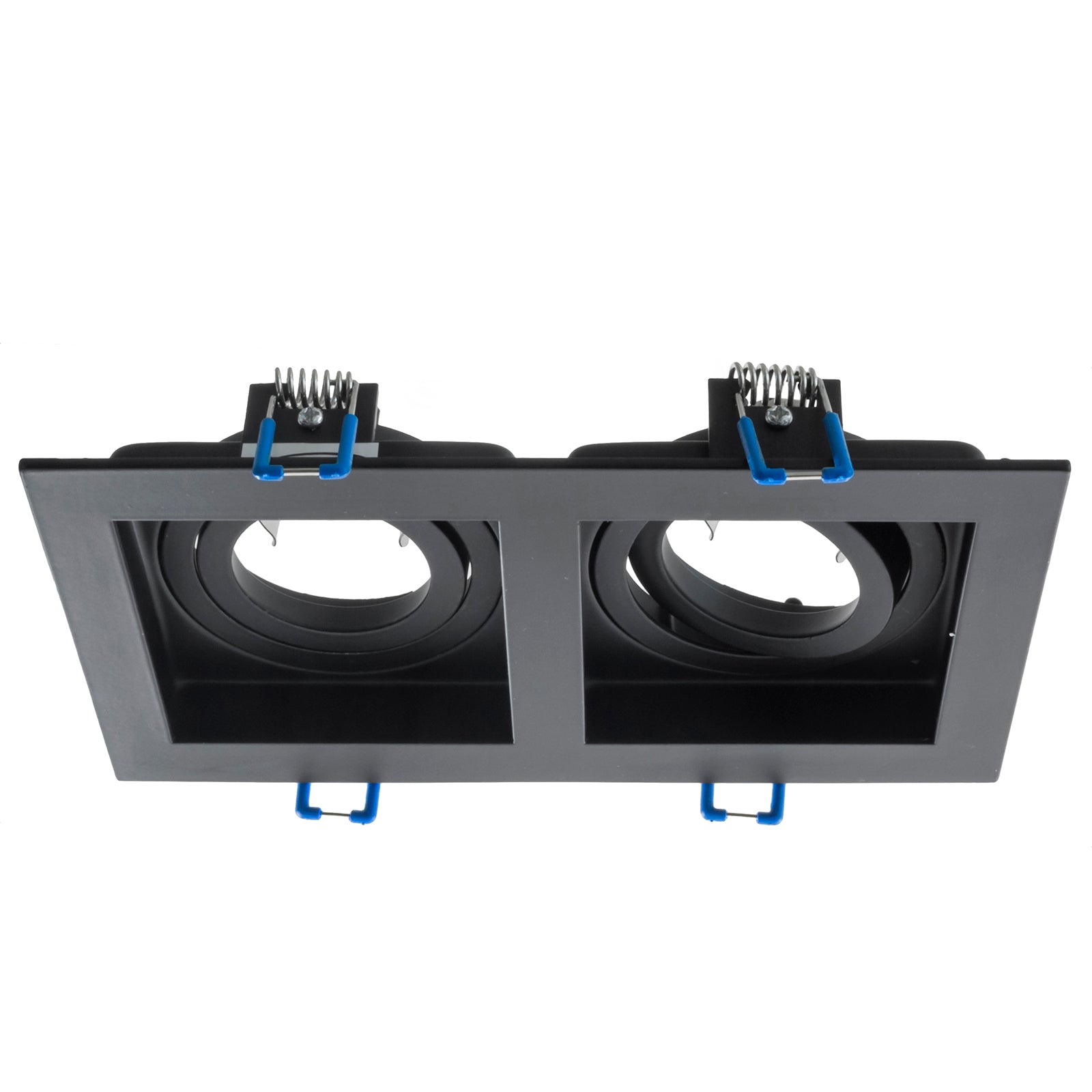 Portafaretto rettangolare incasso doppia lampada luce soffitto GU10 GU5.3 MR16  COLORE NERO