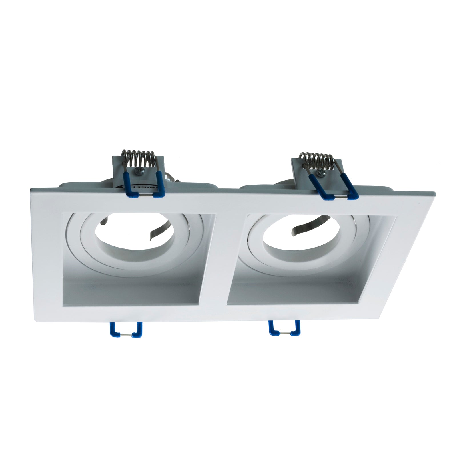 Portafaretto rettangolare incasso doppia lampada luce soffitto GU10 GU5.3 MR16  COLORE BIANCO