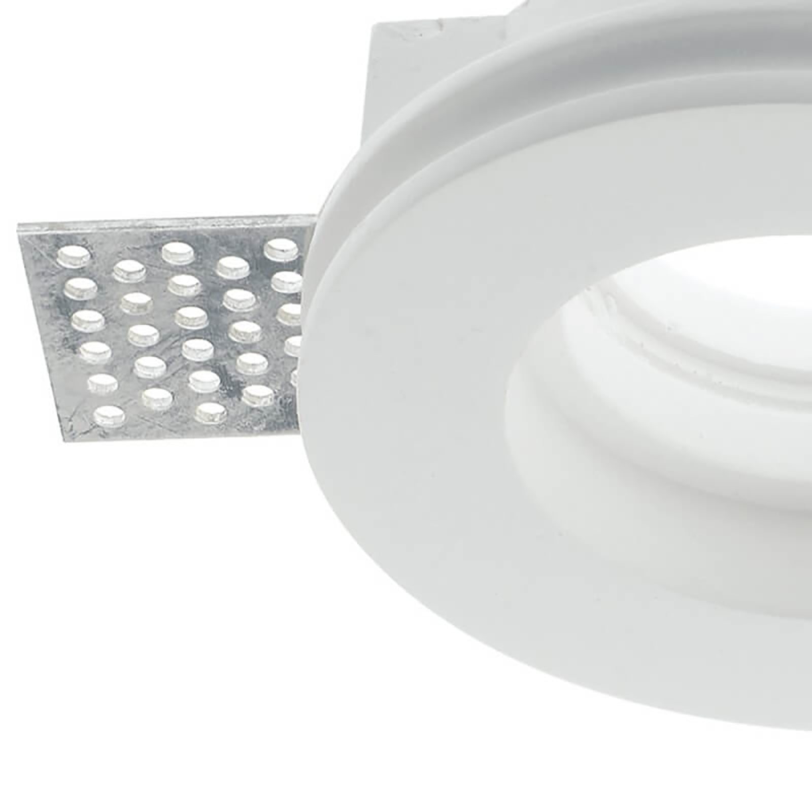 Porta faretto bianco gesso scomparsa lampada LED incasso moderno satinato 125mm