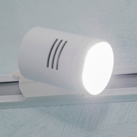 Faretto per binario track monofase lampada LED GU10 luce negozio vetrina 230V COLORE BIANCO