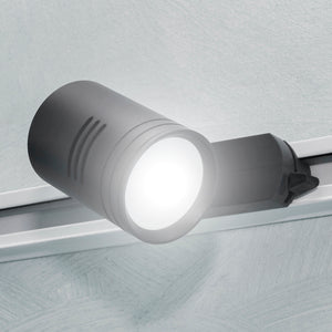 Faretto per binario track monofase lampada LED GU10 luce negozio vetrina 230V COLORE NERO