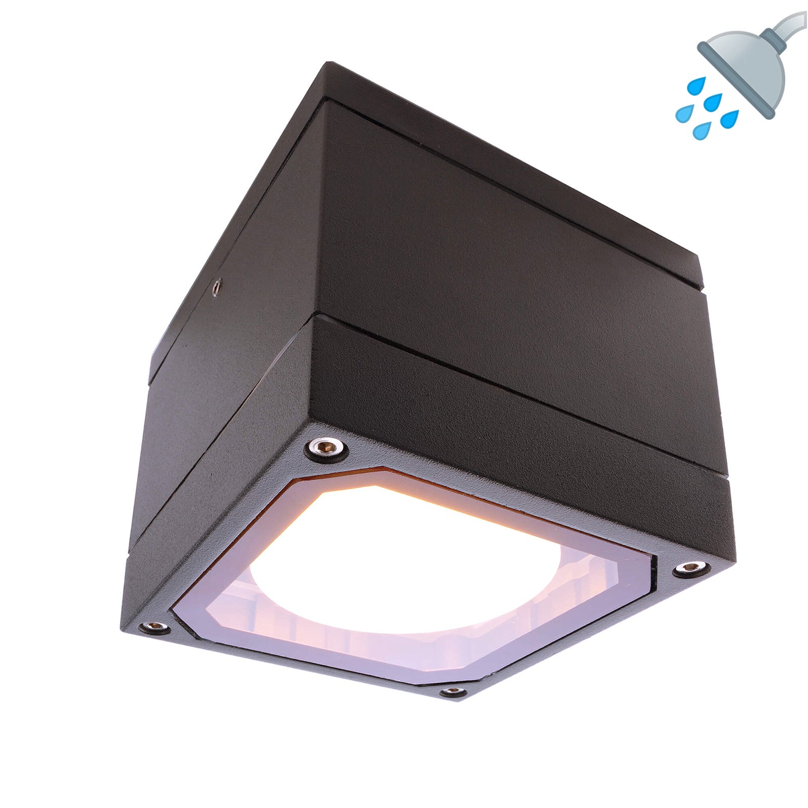 Faretto soffitto box doccia bagno turco sauna lampada parete LED lampada GX53 6W 230V QUADRATO NERO