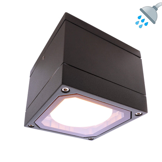 Faretto soffitto box doccia bagno turco sauna lampada parete LED lampada GX53 6W 230V QUADRATO NERO