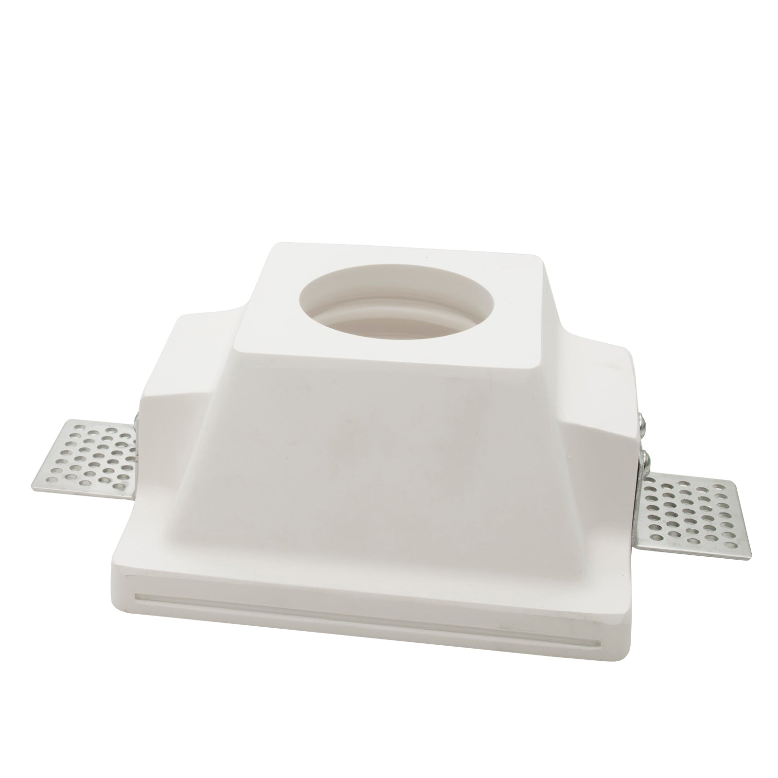 Portafaretto gesso incasso rotondo scomparsa supporto luci lampade GU10 12x12cm