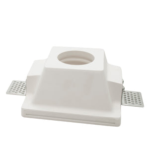 Portafaretto gesso incasso rotondo scomparsa supporto luci lampade GU10 12x12cm