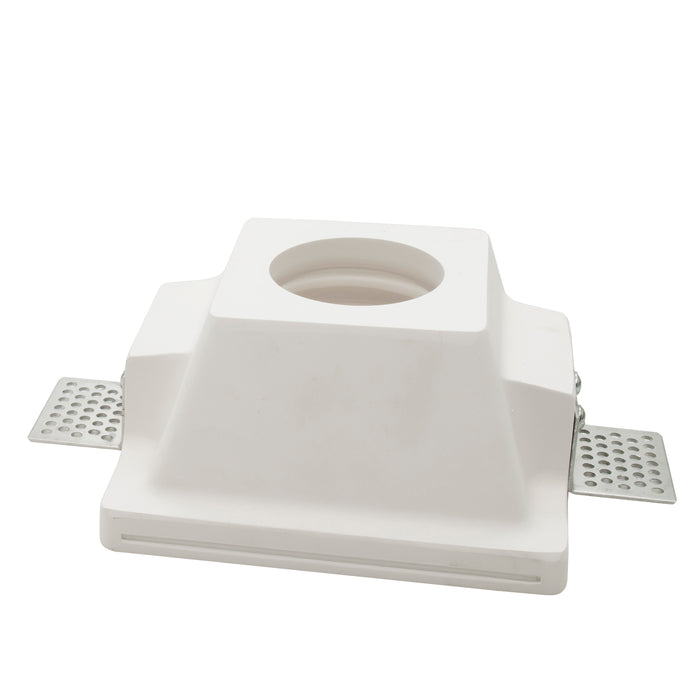 Portafaretto gesso incasso rotondo scomparsa supporto luci lampade GU10 12x12cm