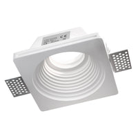 Portafaretto gesso incasso rotondo scomparsa supporto luci lampade GU10 12x12cm