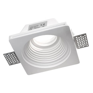 Portafaretto gesso incasso rotondo scomparsa supporto luci lampade GU10 12x12cm