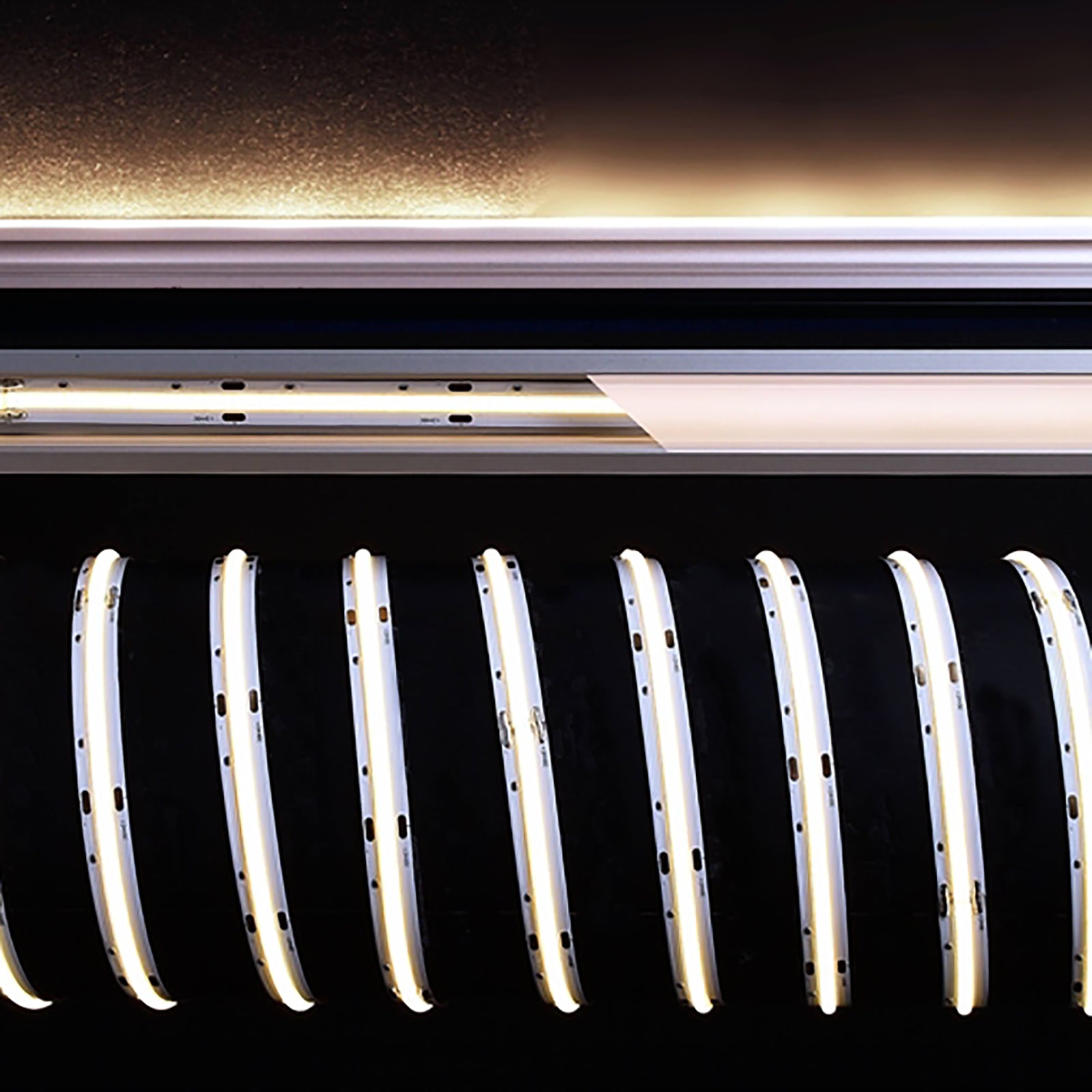 Striscia LED flessibile Strip led Dimmerabile 24V COB lama luce continua 150W 10 metri  profili barre 15000lm 15W/metro 6000K