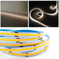 Striscia flessibile LED COB lineare lama luce continua profili 70W 12V 5M 7000lm 3000K
