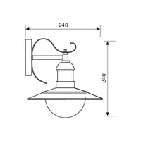 Lanterna applique LED rustico lampada E27 luce parete giardino facciata esterni abitazione 230V