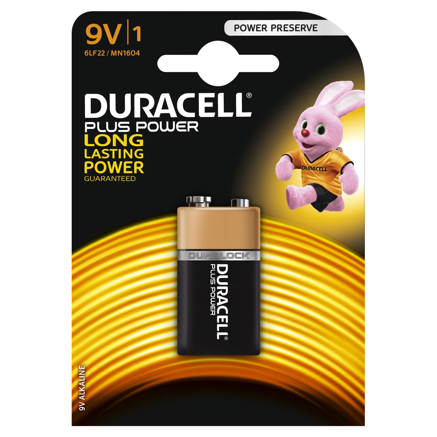 PILA TRANSISTOR 9V DURACELL PLUS +100