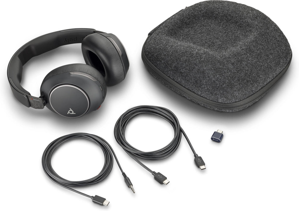 Poly cuffie voyager surround 80 uc con connettore usb-c + adattatore usb-c/a - 8G7T9AA