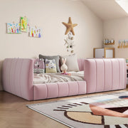 Letto Imbottito Singolo con Sponda ¨C Xylo ¨C Rosa 90x200