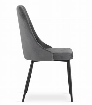 Sedia VALORA IMOLA - Design ergonomico moderno in velluto grigio scuro x 3