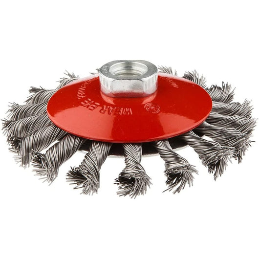 Topex 57h591 spazzola conica, pu punta inclinata, 115 mm x m14, i