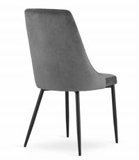 Sedia VALORA IMOLA - Design ergonomico moderno in velluto grigio scuro x 3