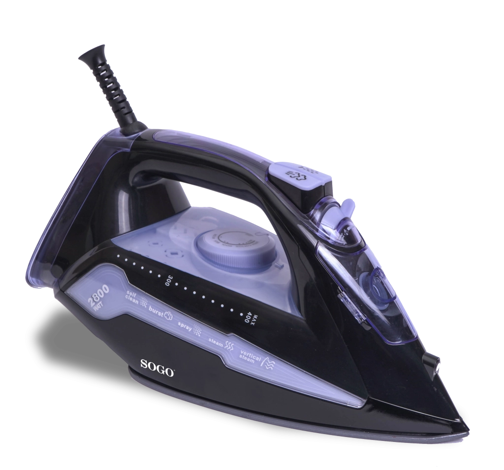 Ferro da stiro a vapore 2800W, piastra ceramica antiaderente, serbatoio 300ml, funzione spray e vapore verticale - SOGO