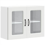 Pensile da Cucina | Mobile da Cucina con Porta in Vetro Kalmar Bianco Truciolato