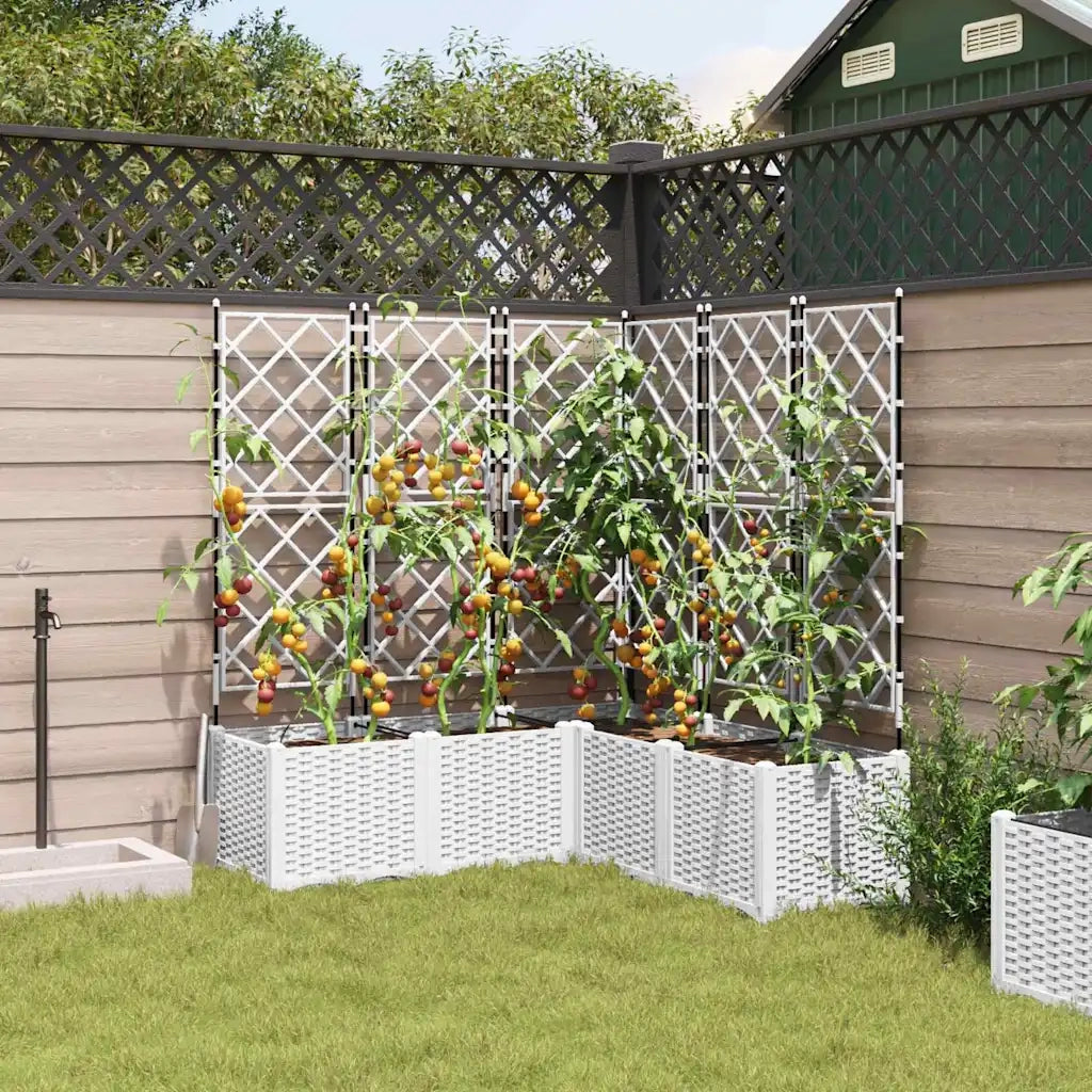 Vaso da giardino 5 pcs Bianco 120 x 120 x 143 cm Plastica 42002911